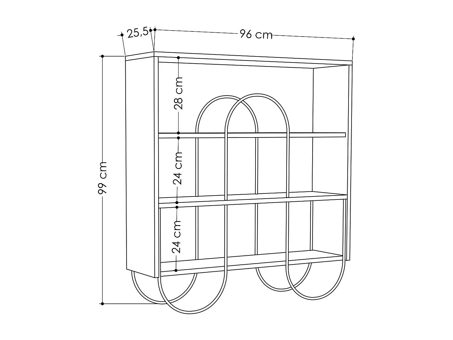 Console Dpiccinin, Table polyvalente, Armoire de rangement, Bureau du couloir, 96x26 h99 cm, Blanc