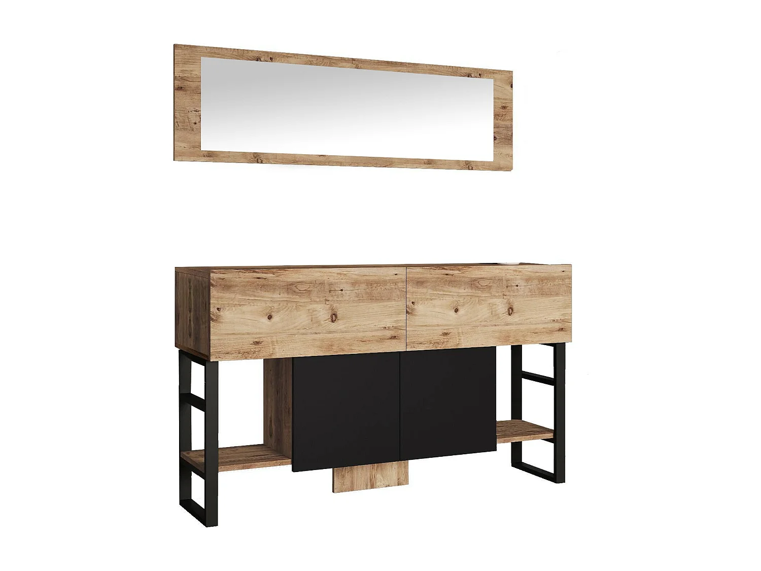 Consola Dabadiotaki, Mesa multiusos, Gabinete de soporte, Escritorio de pasillo, 139x43 h84 cm, Roble