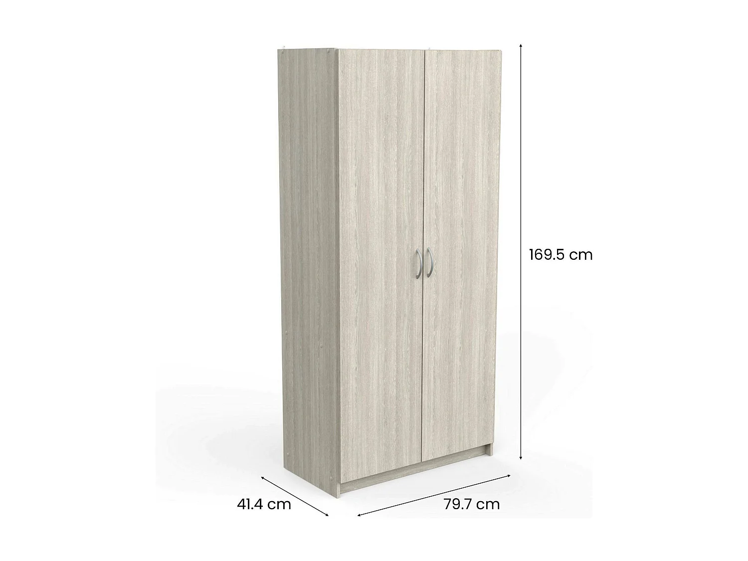 Dsöderber multifunctionele kledingkast 2 deuren, Multifunctionele kast, Schoenenkast, Schoenenkast, 80x41 h170 cm, Eiken