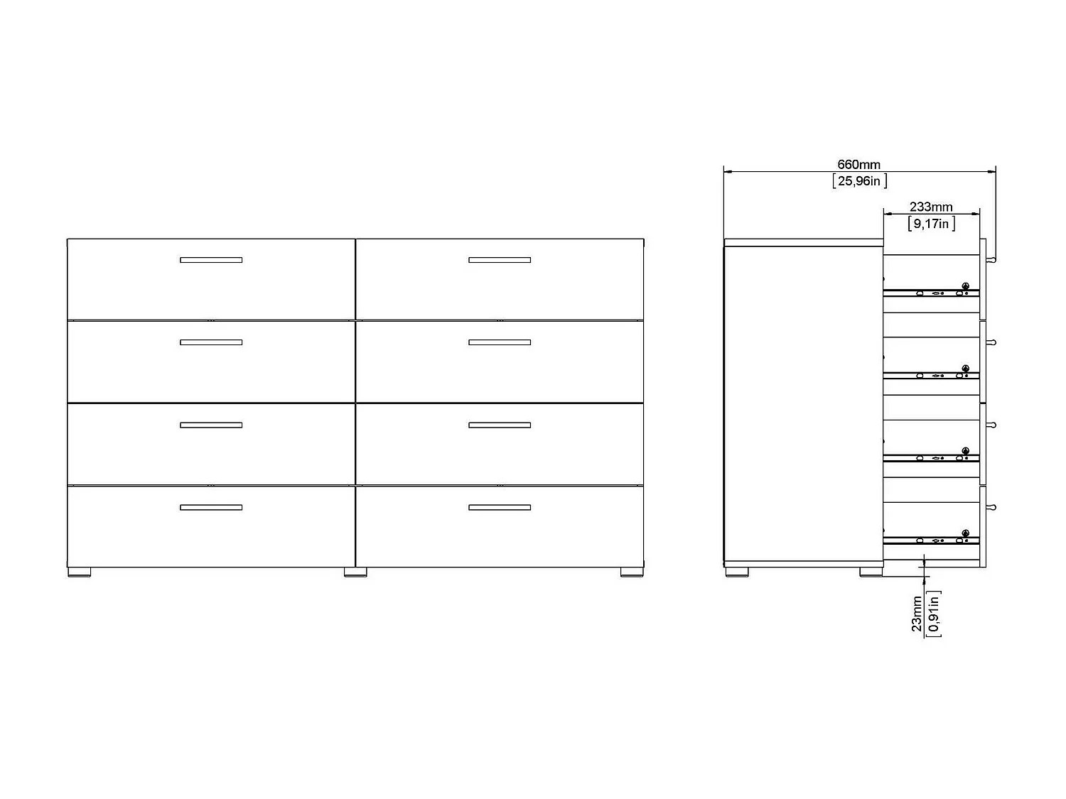 Buffet Dsanabri, Buffet du salon, Commode de salon, Garde-manger de cuisine, 140x40 h83 cm, Chêne et Blanc