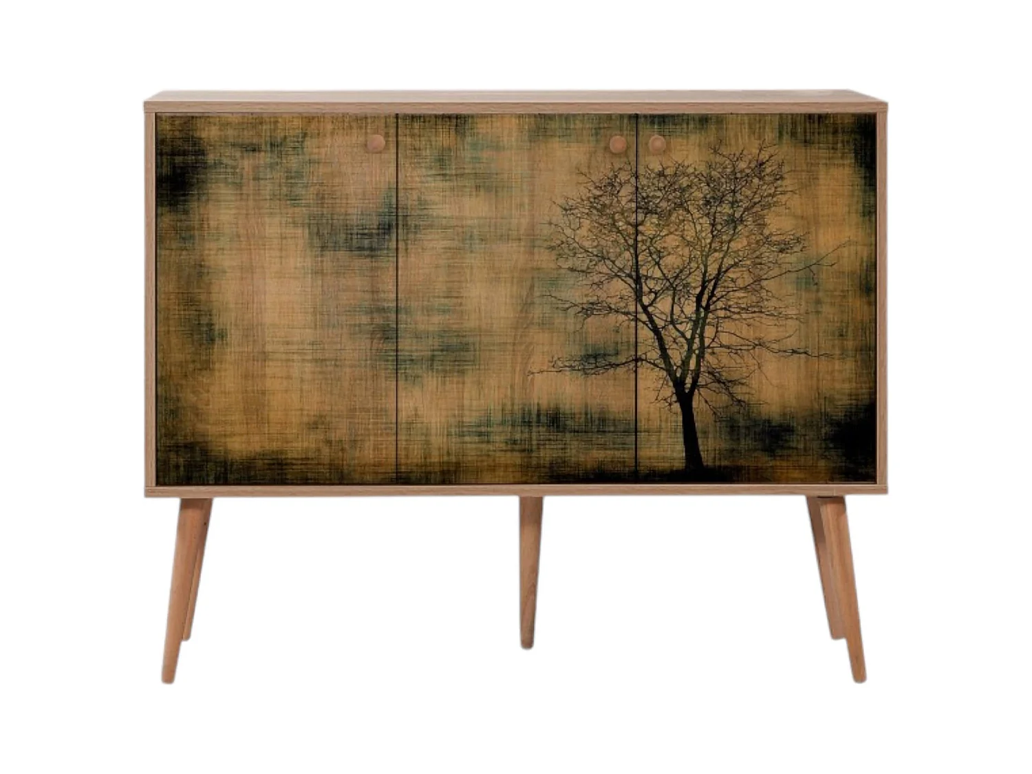 Buffet Dmarchizz, Buffet du salon, Commode de salon, Garde-manger de cuisine, 120x36 h90 cm, Chêne