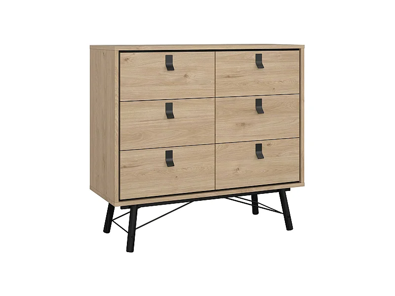 Kommode Drossitt, Wohnzimmerbuffet, Wohnzimmer-Sideboard, Moderne Küchen-Speisekammer, 102x40 h95 cm, Eiche