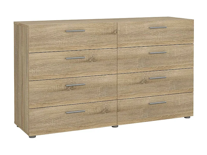 Dsattol dressoir, Woonkamerbuffet, Woonkamerdressoir, Keukenkast, 140x40 h82 cm, Eiken