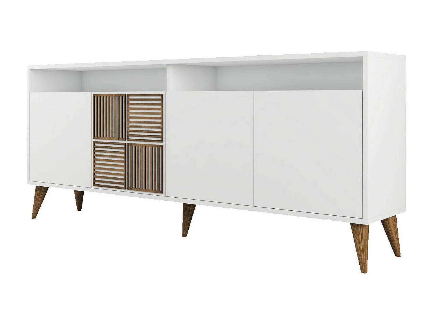 Aparador Dstenmar, Buffet de sala, Aparador de sala, Despensa de cozinha, 180x35 h79 cm, Branco