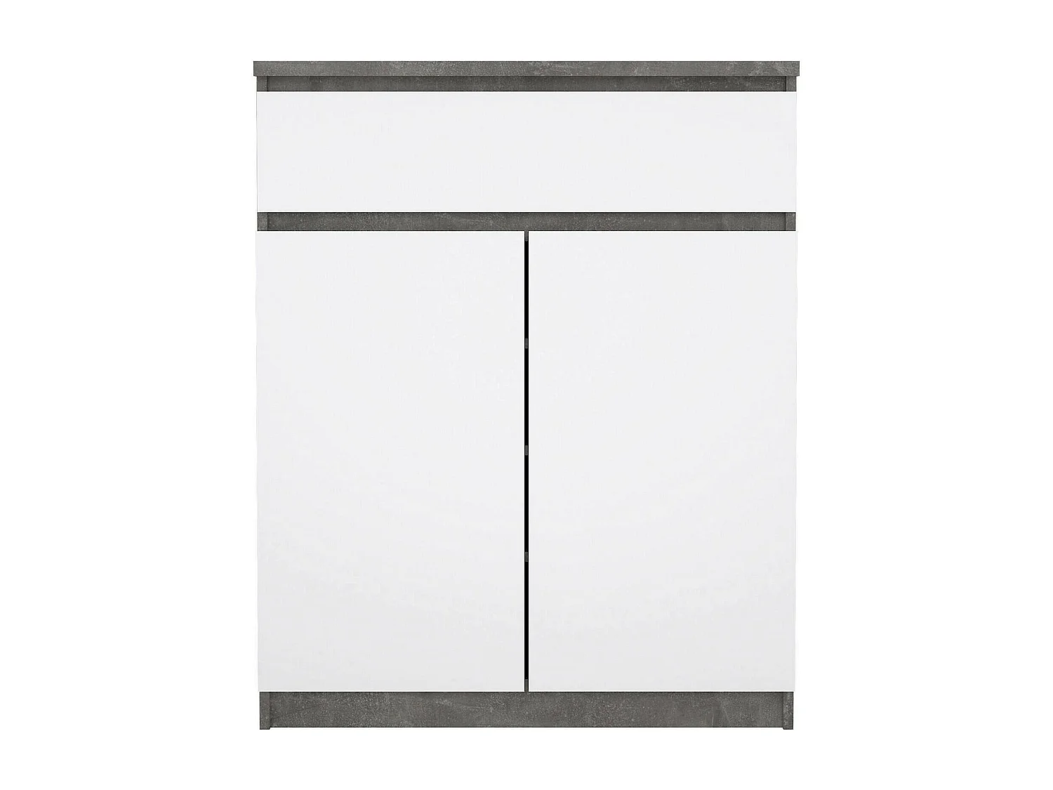 Buffet Dsanturr, Buffet du salon, Commode de salon, Garde-manger de cuisine, 80x40 h100 cm, Ciment et blanc