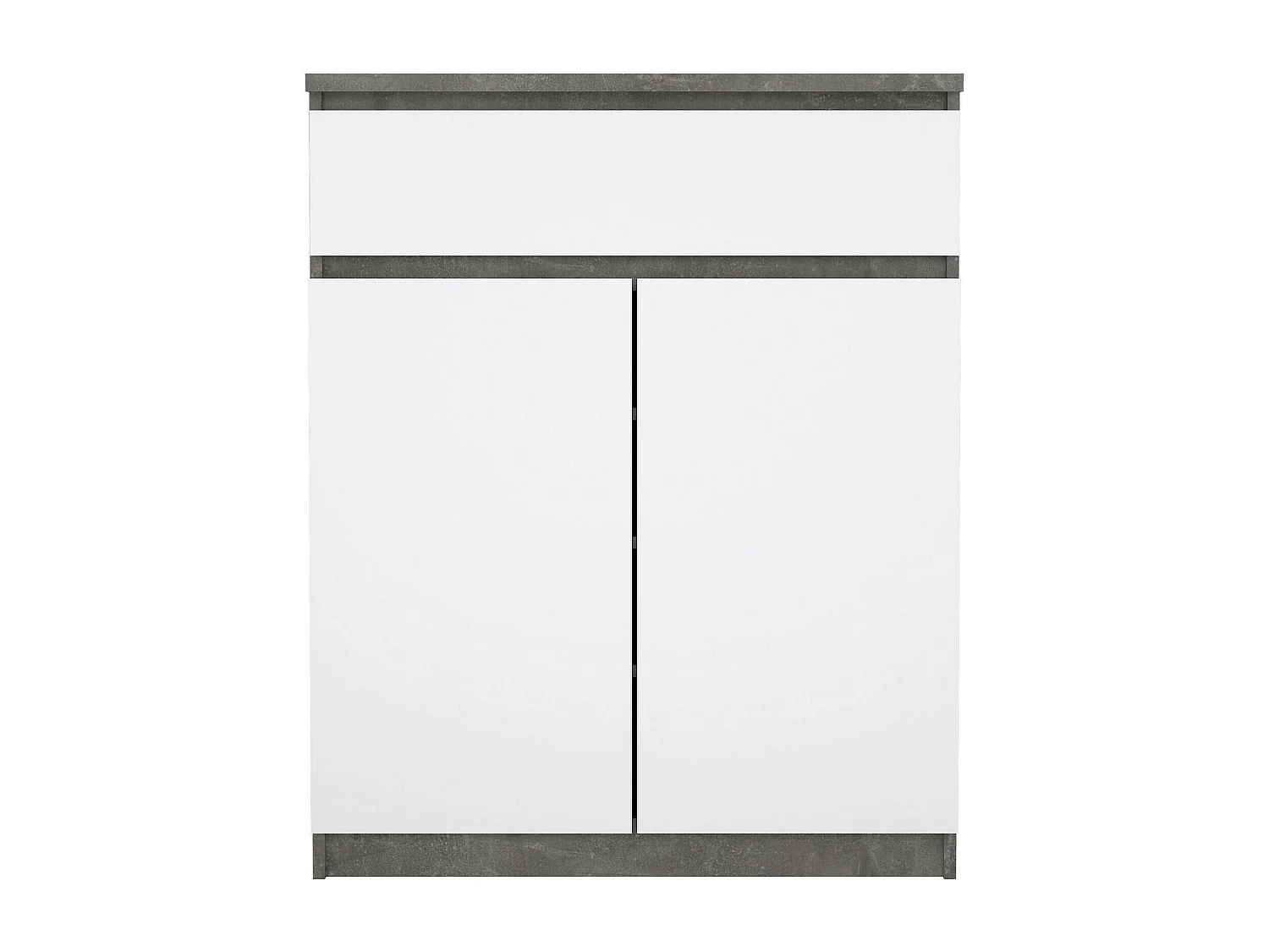Dsanturr dressoir, Woonkamerbuffet, Woonkamerdressoir, Keukenkast, 80x40 h100 cm, Cement en Wit