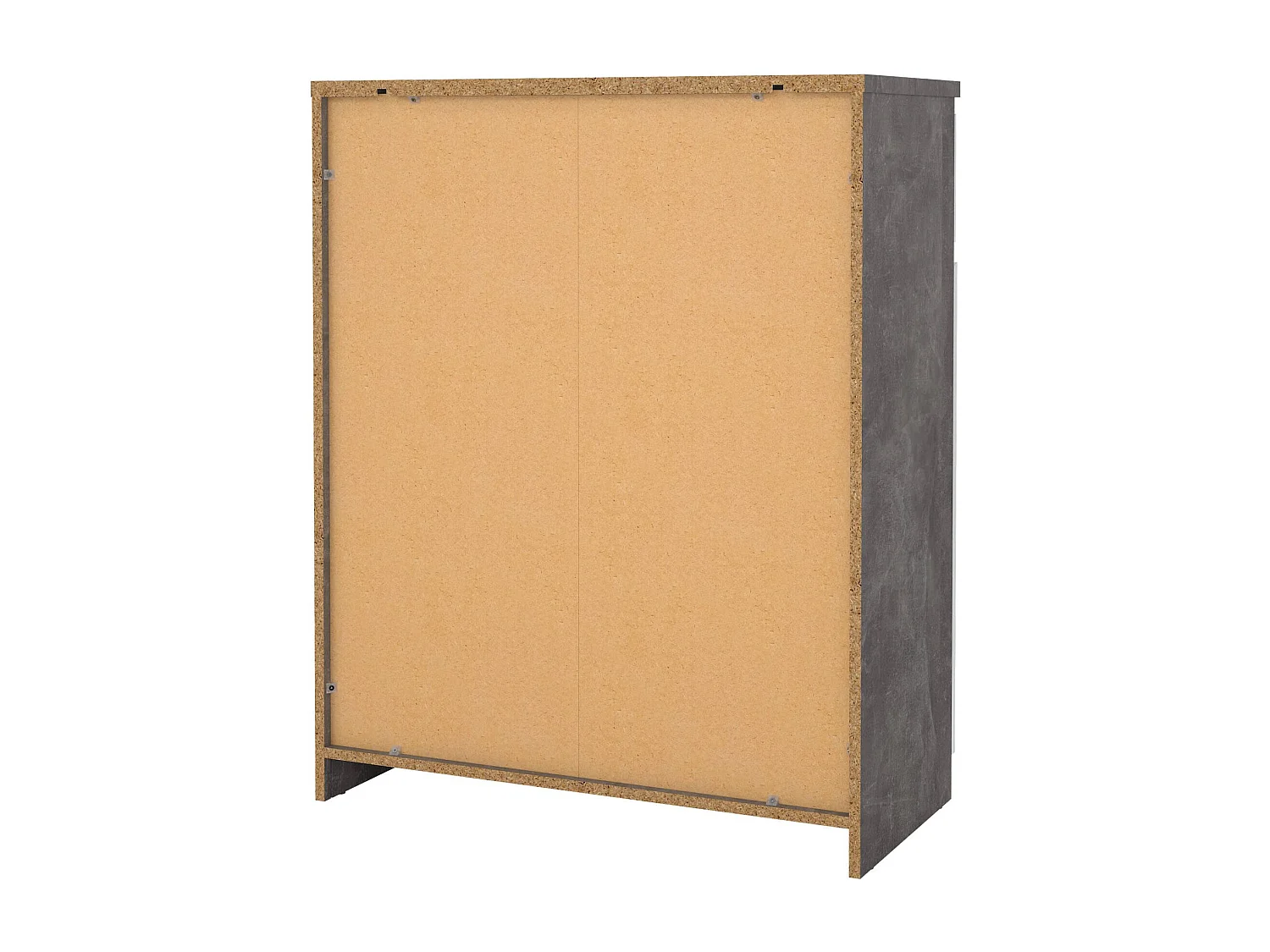 Dsanturr dressoir, Woonkamerbuffet, Woonkamerdressoir, Keukenkast, 80x40 h100 cm, Cement en Wit