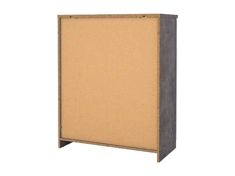 Aparador Dsanturr, Buffet de sala, Aparador de sala, Despensa de cozinha, 80x40 h100 cm, Cimento e Branco