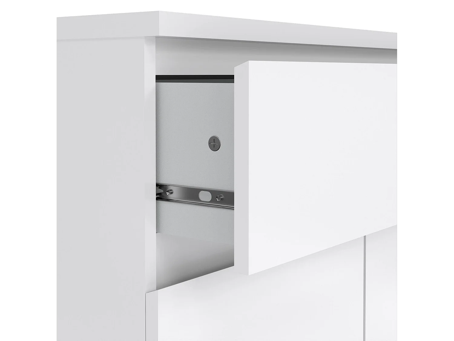 Buffet Dsanturr, Buffet du salon, Commode de salon, Garde-manger de cuisine, 80x40 h100 cm, Blanc