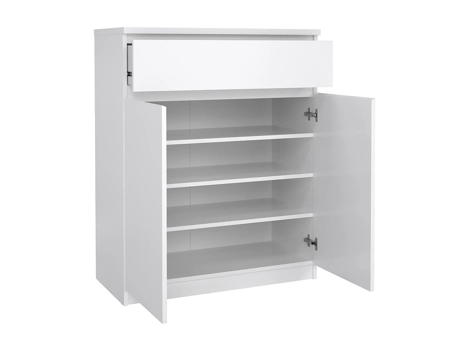 Buffet Dsanturr, Buffet du salon, Commode de salon, Garde-manger de cuisine, 80x40 h100 cm, Blanc