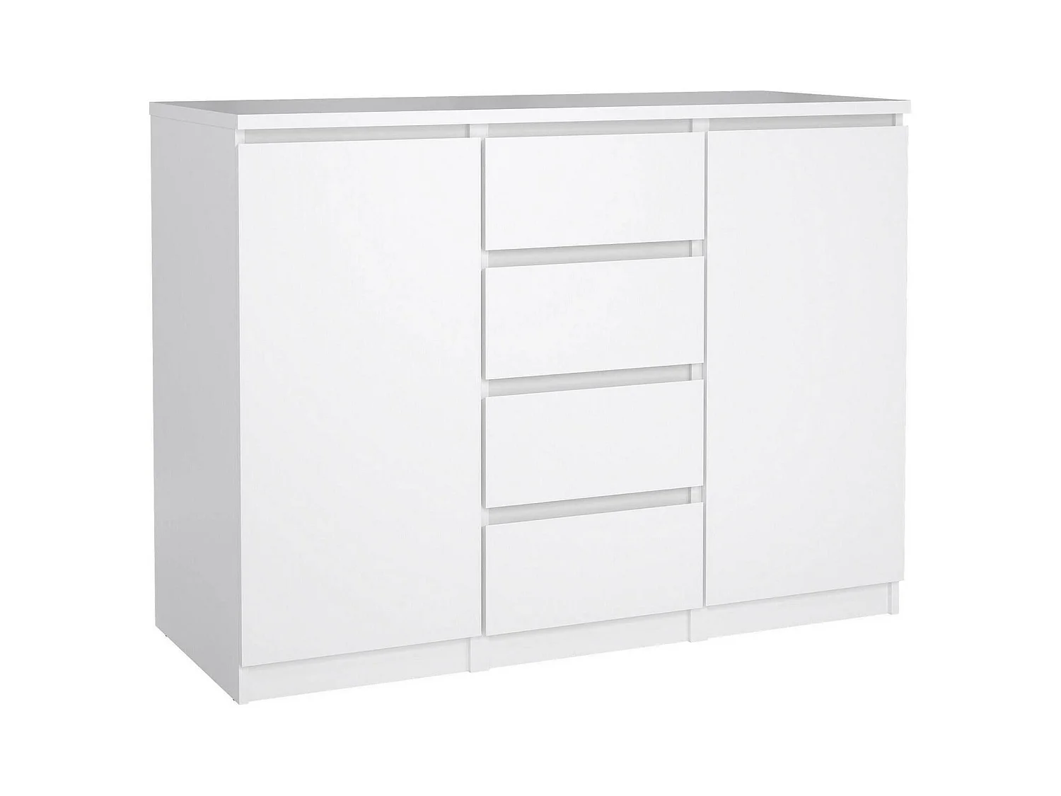 Buffet Dsalmas, Buffet du salon, Commode de salon, Garde-manger de cuisine, 121x50 h91 cm, Blanc