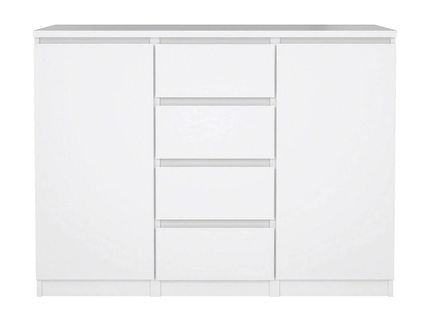 Kommode Dsalmas, Wohnzimmerbuffet, Wohnzimmer-Sideboard, Moderne Küchen-Speisekammer, 121x50 h91 cm, Weiß