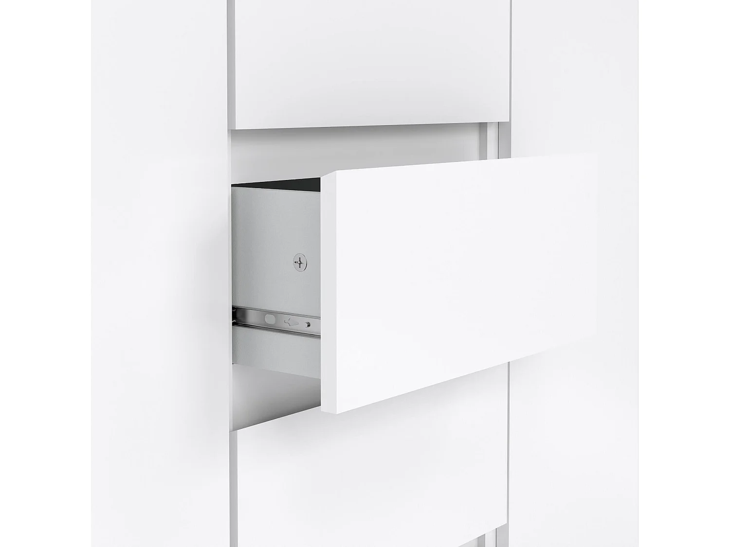 Buffet Dsalmas, Buffet du salon, Commode de salon, Garde-manger de cuisine, 121x50 h91 cm, Blanc