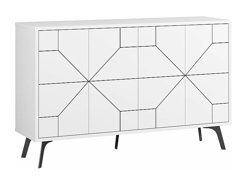 Dmoscardin dressoir, Woonkamerbuffet, Woonkamerdressoir, Keukenkast, 123x35 h62 cm, Wit
