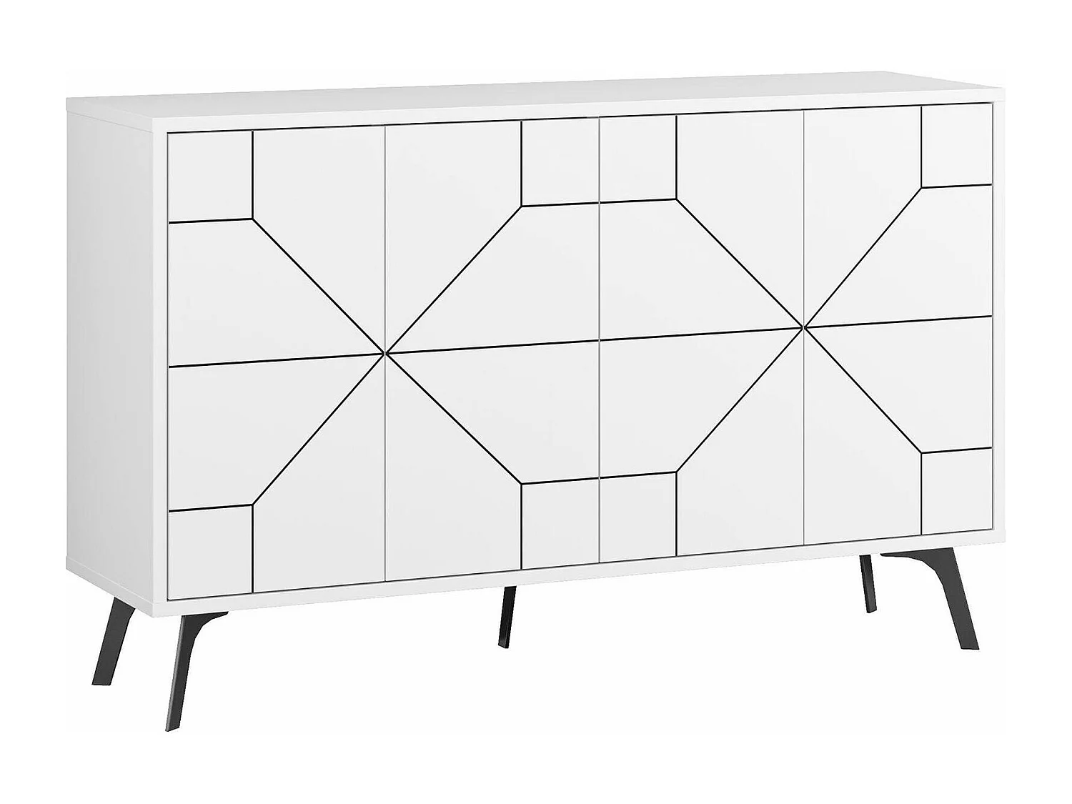 Aparador Dmoscardin, Buffet de sala, Aparador de sala, Despensa de cozinha, 123x35 h62 cm, Branco