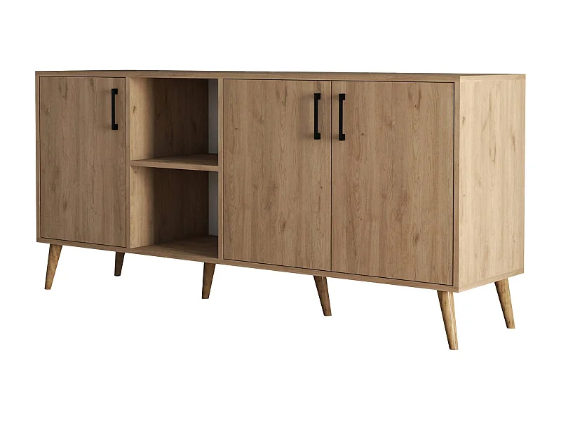 Aparador Dbrignon, Buffet de sala, Aparador de sala, Despensa de cozinha, 180x45 h80 cm, Carvalho