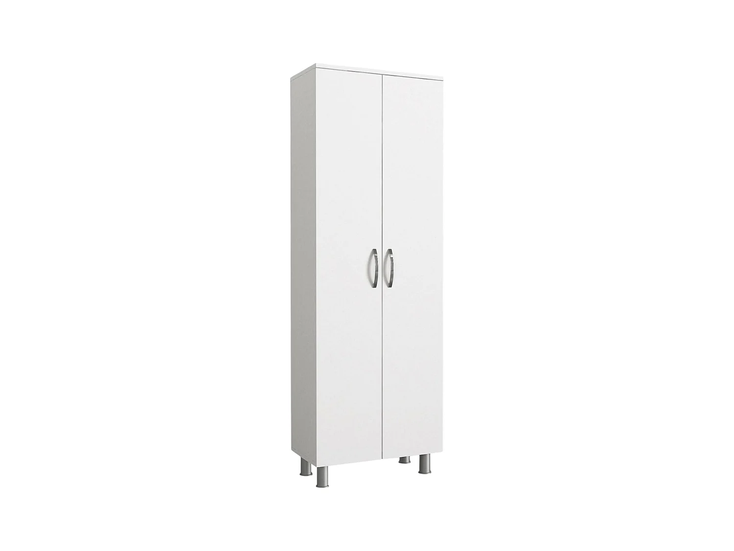 Armoire polyvalente à 2 portes Dradovanovi, Meubles multifonctionnels, Casier à chaussures, Support à chaussures pour armoire, 59x32 h162 cm, Blanc