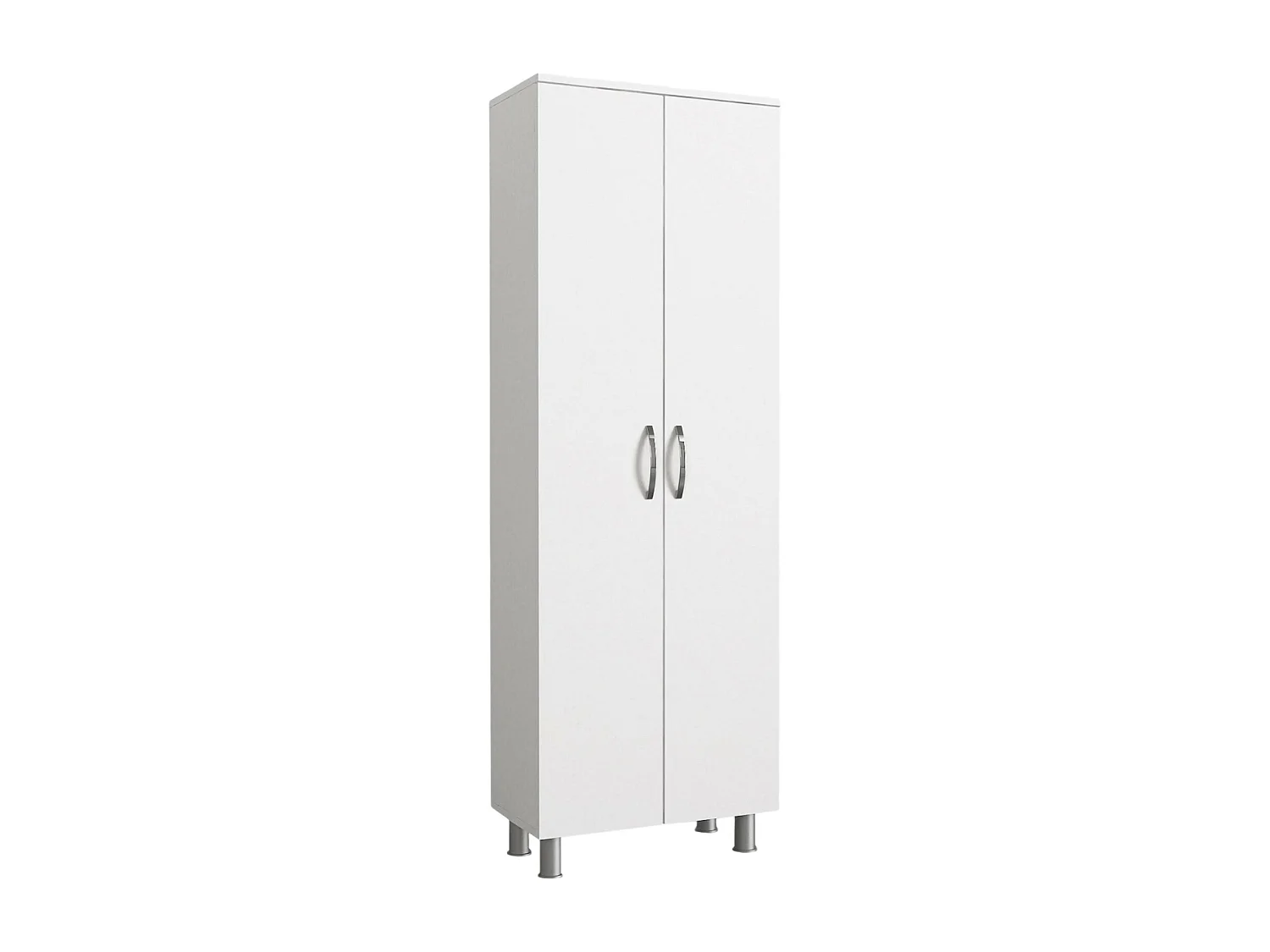 Armoire polyvalente à 2 portes Dradovanovi, Meubles multifonctionnels, Casier à chaussures, Support à chaussures pour armoire, 59x32 h162 cm, Blanc