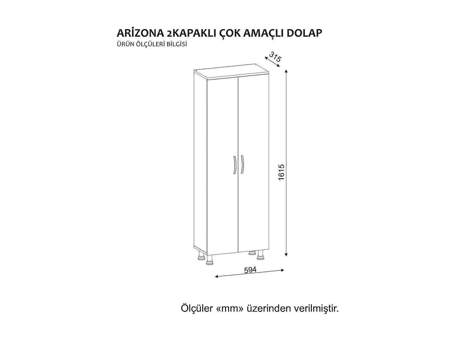 Armoire polyvalente à 2 portes Dradovanovi, Meubles multifonctionnels, Casier à chaussures, Support à chaussures pour armoire, 59x32 h162 cm, Blanc