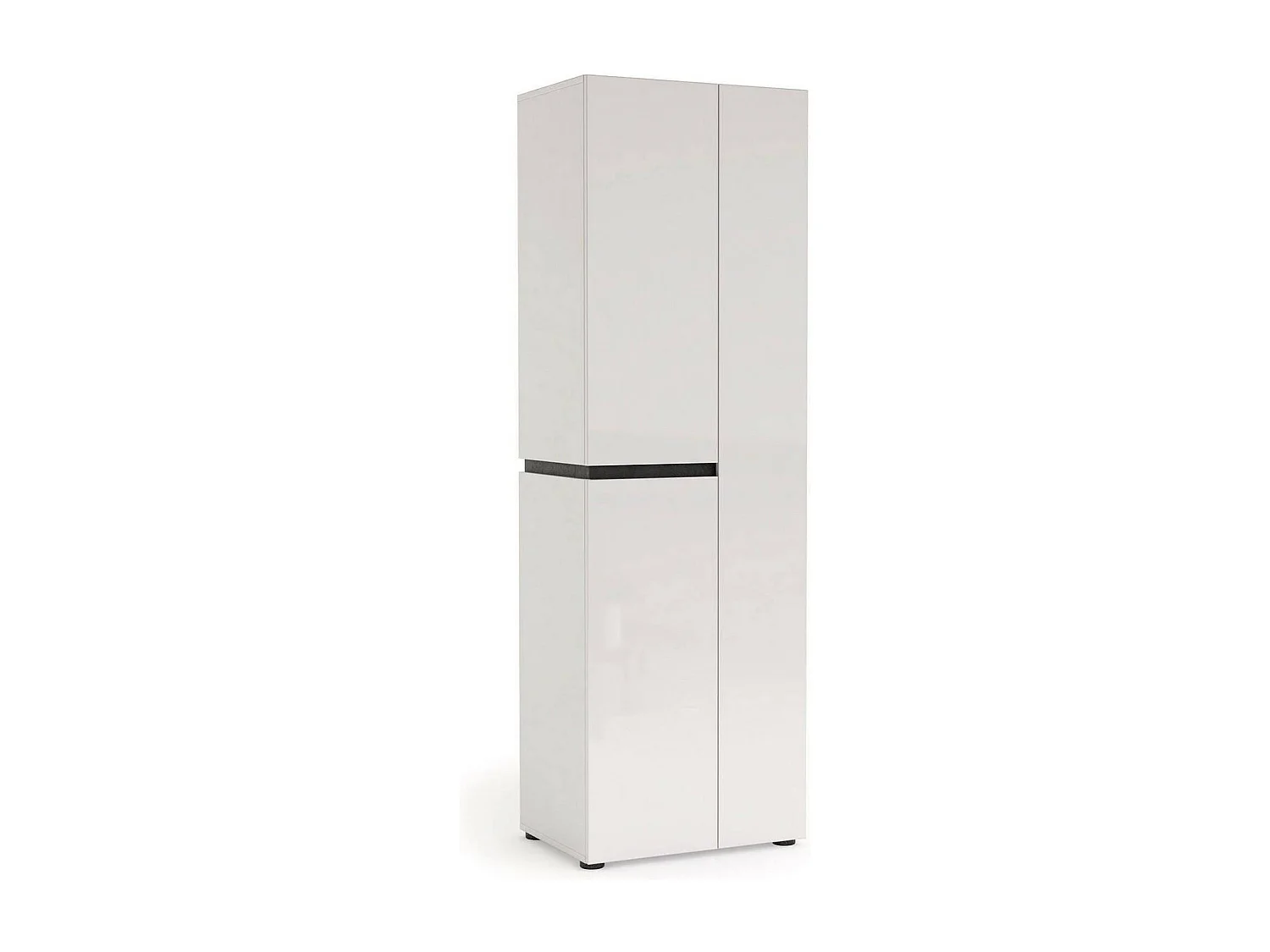 Armadio Multiuso Grande Linfa, 5 Ripiani Made in Italy, 44.6x190h cm Bianco Lucido