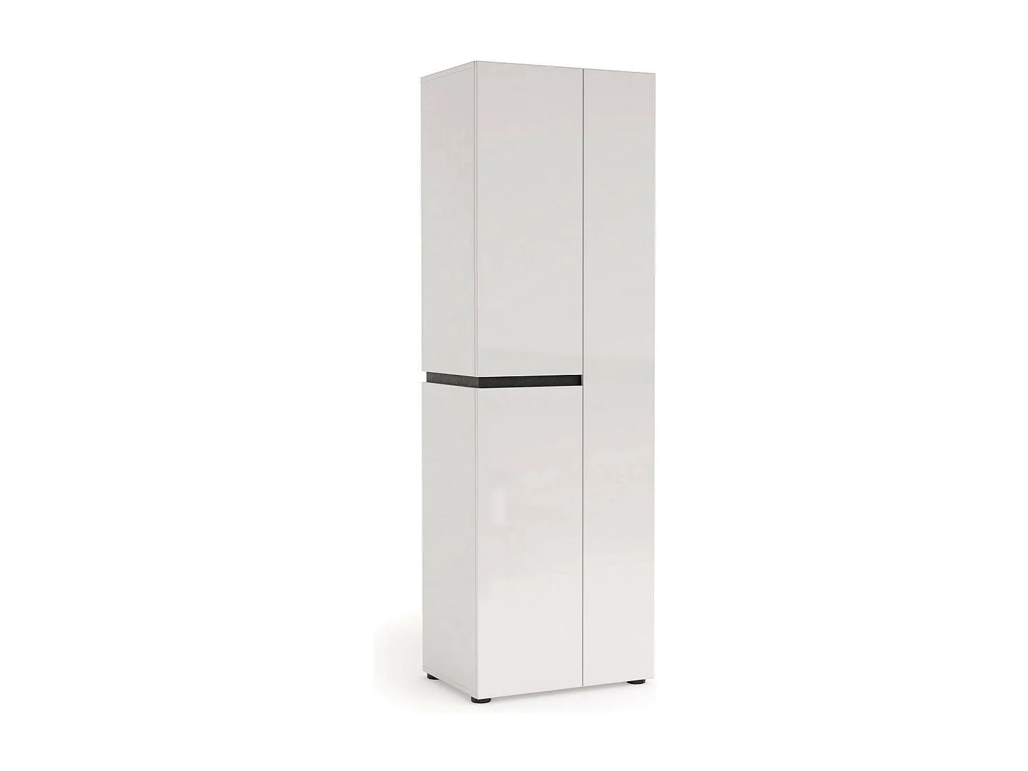 Armadio Multiuso Grande Linfa, 5 Ripiani Made in Italy, 44.6x190h cm Bianco Lucido