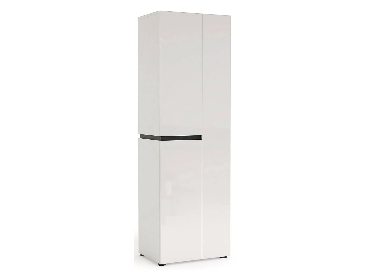 Armadio Multiuso Grande Linfa, 5 Ripiani Made in Italy, 44.6x190h cm Bianco Lucido