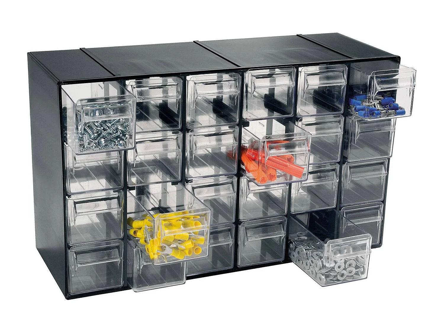 Armario multiusos 2 puertas Dbaglier, Armario para piezas pequeñas, Armario para contenedores de herramientas, 100% Made in Italy, Antracita, 38x14h23 cm