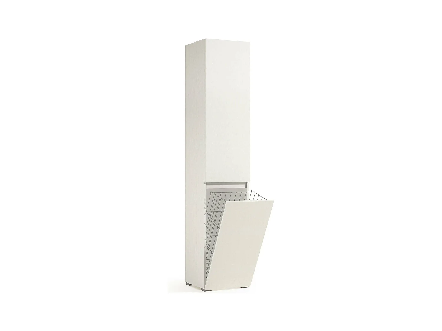 Dasteggian armoire polyvalente 2 portes, buanderie 2 portes, colonne de salle de bain avec panier à linge, 100% Made in Italy, 45x37h195 cm, Blanc