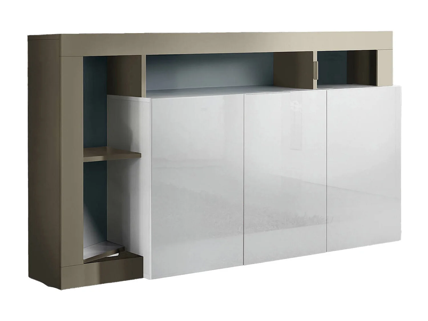 Buffet Ddistefan, Buffet du salon, Commode de salon, Garde-manger de cuisine, Made in Italy, 146x42 h93 cm, Blanc