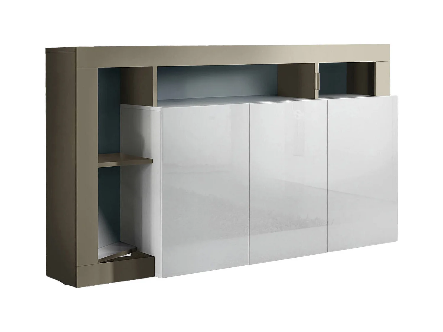 Ddistefan dressoir, Woonkamerbuffet, Woonkamerdressoir, Keukenkast, Made in Italy, 146x42 h93 cm, Wit