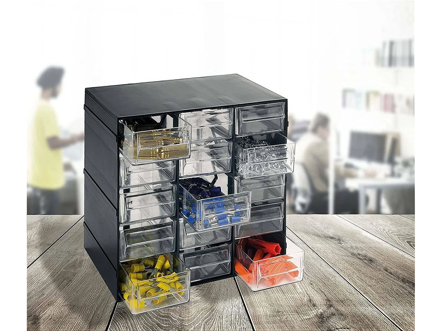 Dbaglier 2 Türen Mehrzweckschrank, Kleinteileschrank, Schrank für Werkzeugbehälter, 100 % Made in Italy, Anthrazit, 23x14h19 cm