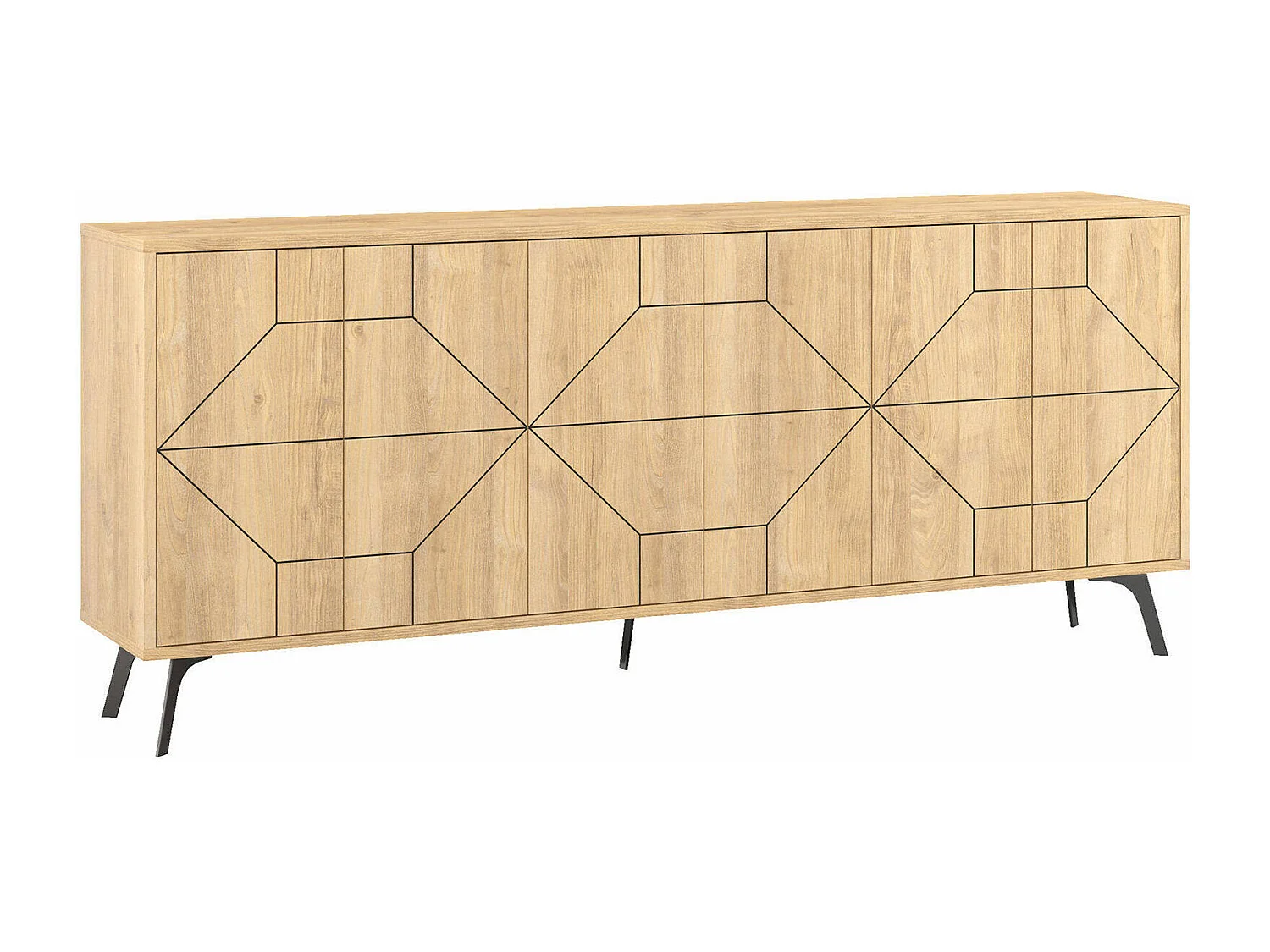 Dmora - Credenza Earl, 184x35 h77 cm, Quercia