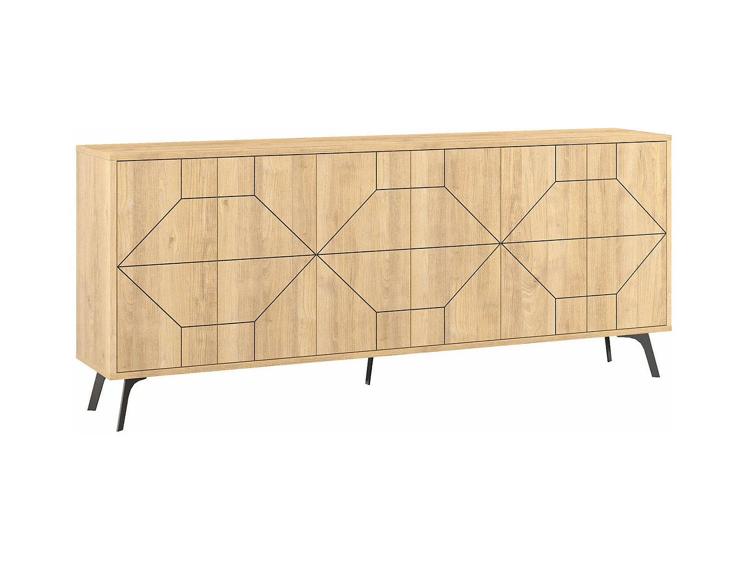 Buffet Dmoscardin, Buffet du salon, Commode de salon, Garde-manger de cuisine, 184x35 h77 cm, Chêne