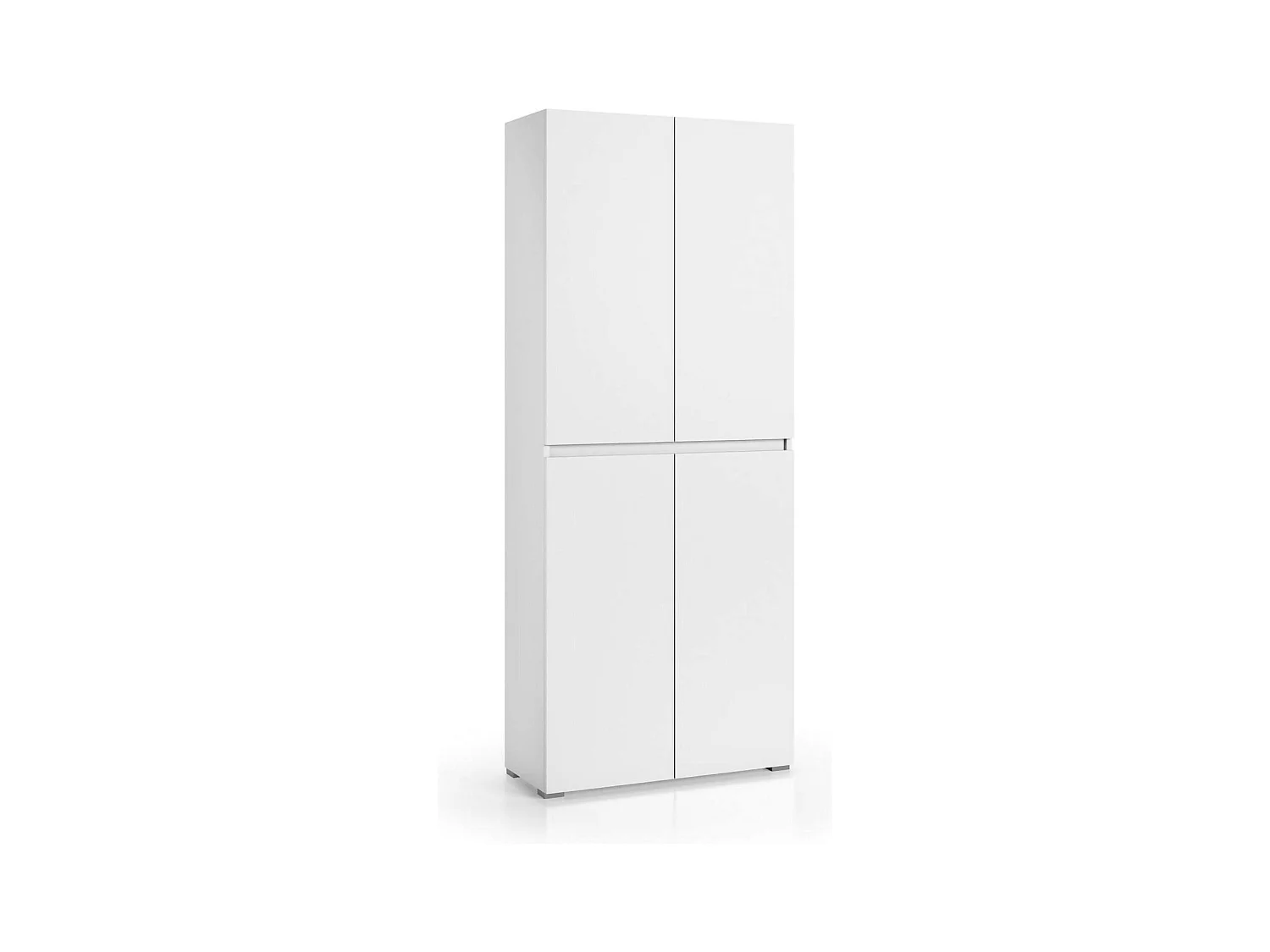 Dbalestr grande armoire polyvalente, Étagère à chaussures avec étagères réglables, Meuble à chaussures avec 4 portes, 100% Made in Italy, 80x37h195 cm, Blanc