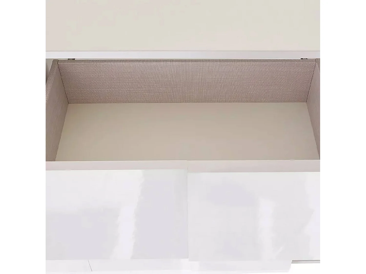 Kommode Dgober, Wohnzimmerbuffet, Wohnzimmer-Sideboard, Moderne Küchen-Speisekammer, Made in Italy, 181x43 h84 cm, Glänzendes Weiß