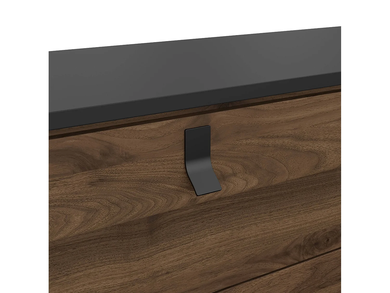 Buffet Dsalvett, Buffet du salon, Commode de salon, Garde-manger de cuisine, 150x40 h95 cm, Noir et Noyer