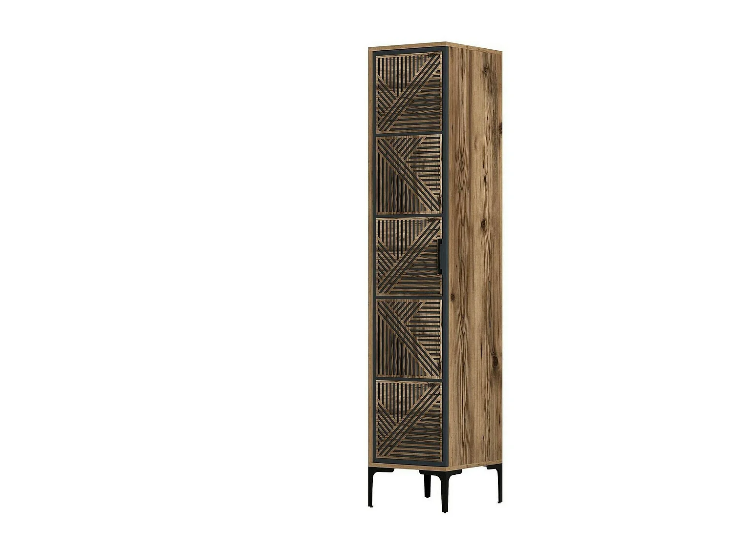 Armoire polyvalente 1 porte Dnuytinc, Meubles multifonctionnels, Casier à chaussures, Support à chaussures pour armoire, 48x40h201 cm, Noyer et Anthracite