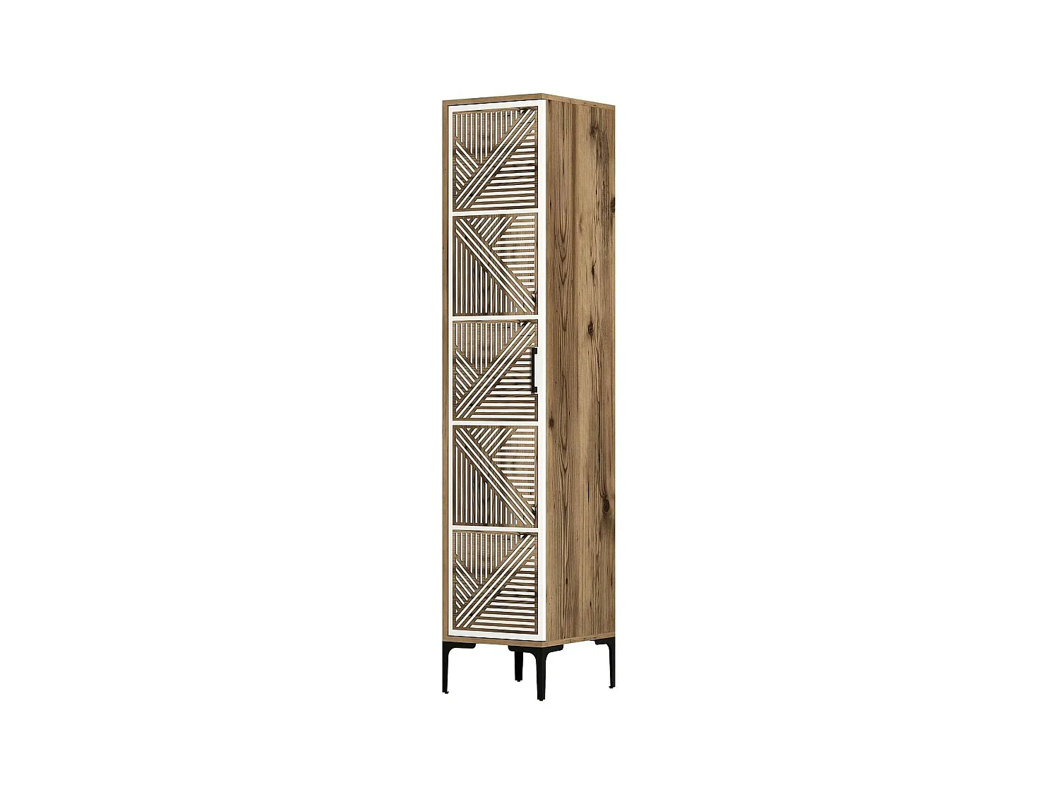 Dmora - Armadio multiuso 1 anta Giusta, 48x40h201 cm, Noce e Bianco