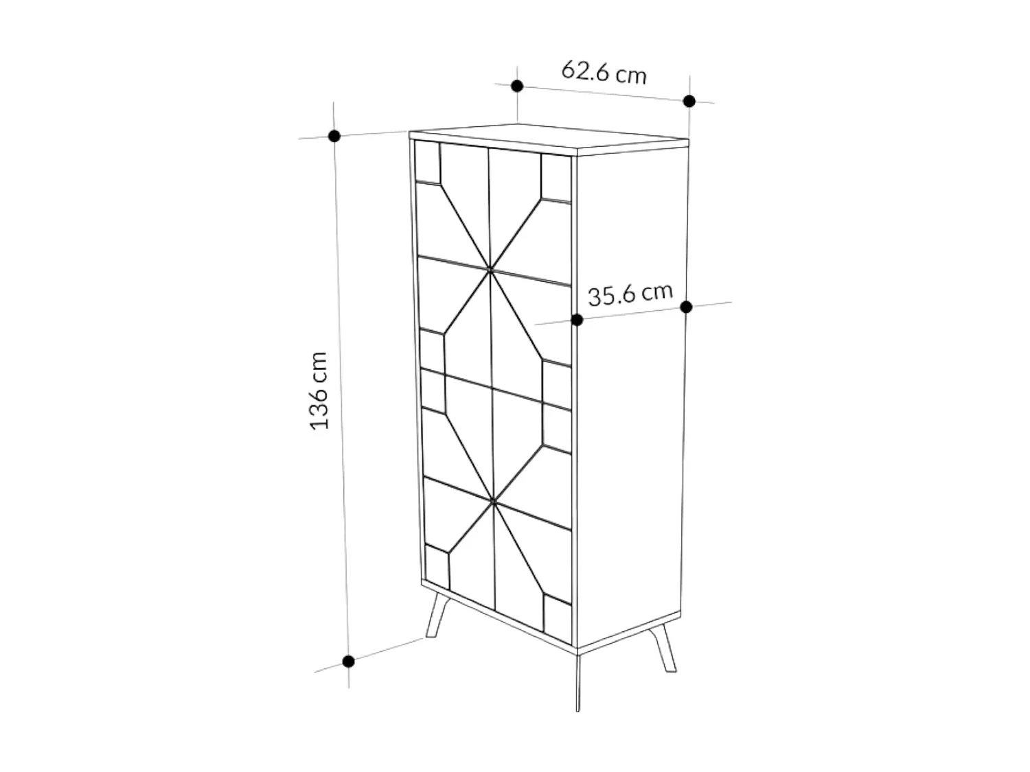 Grande armoire polyvalente Dpari, Meubles multifonctionnels, Casier à chaussures, Support à chaussures pour armoire, 63x36 h136 cm, Blanc