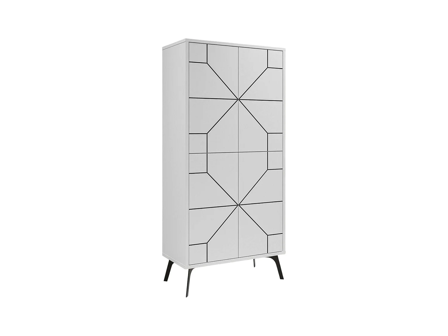 Grande armoire polyvalente Dpari, Meubles multifonctionnels, Casier à chaussures, Support à chaussures pour armoire, 63x36 h136 cm, Blanc