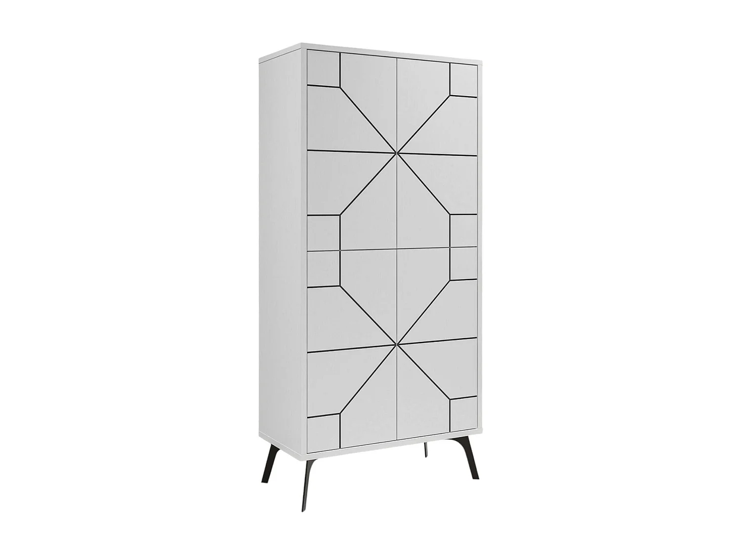 Dpari grote multifunctionele kledingkast, Multifunctionele kast, Schoenenrekkast, Schoenenkast, 63x36 h136 cm, Wit