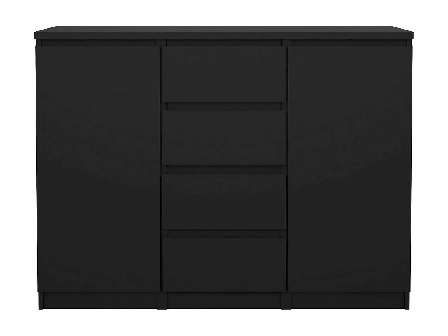 Buffet Dsalmas, Buffet du salon, Commode de salon, Garde-manger de cuisine, 121x50 h91 cm, Noir