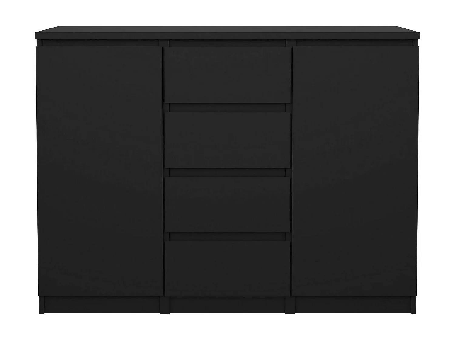 Dsalmas dressoir, Woonkamerbuffet, Woonkamerdressoir, Keukenkast, 121x50 h91 cm, Zwart