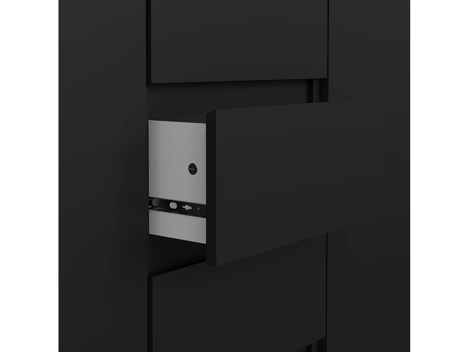 Buffet Dsalmas, Buffet du salon, Commode de salon, Garde-manger de cuisine, 121x50 h91 cm, Noir