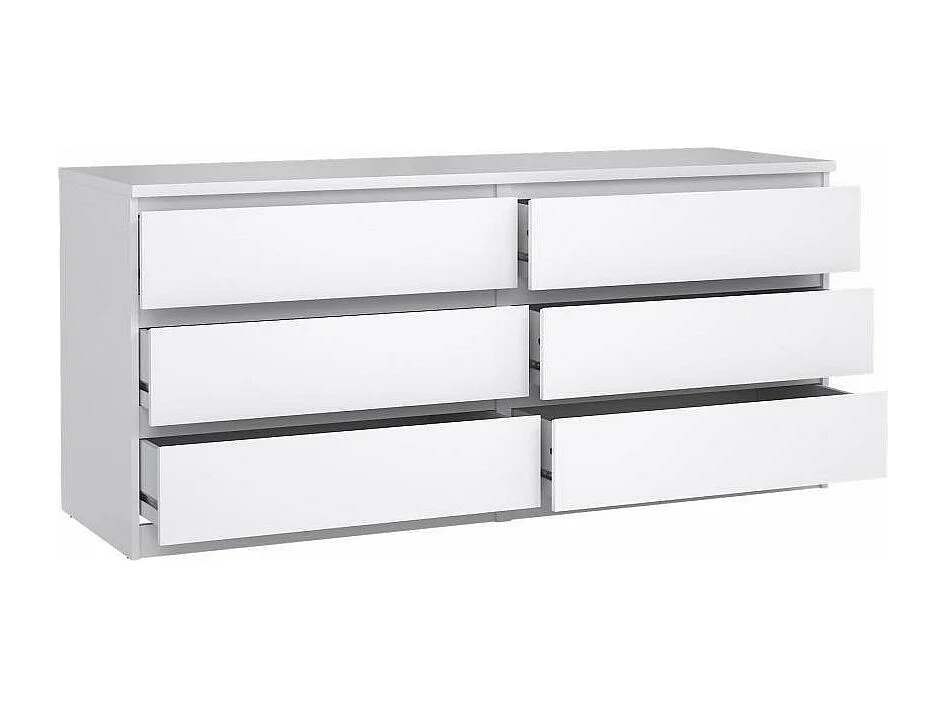 Buffet Dsanog, Buffet du salon, Commode de salon, Garde-manger de cuisine, 154x50 h70 cm, Blanc