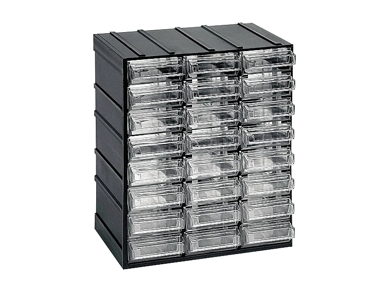 Armoire polyvalente 2 portes Dbertolin, Armoire pour petites pièces, Armoire pour conteneurs à outils, 100% Made in Italy, 19x15h23 cm, Anthracite, 24 tiroirs