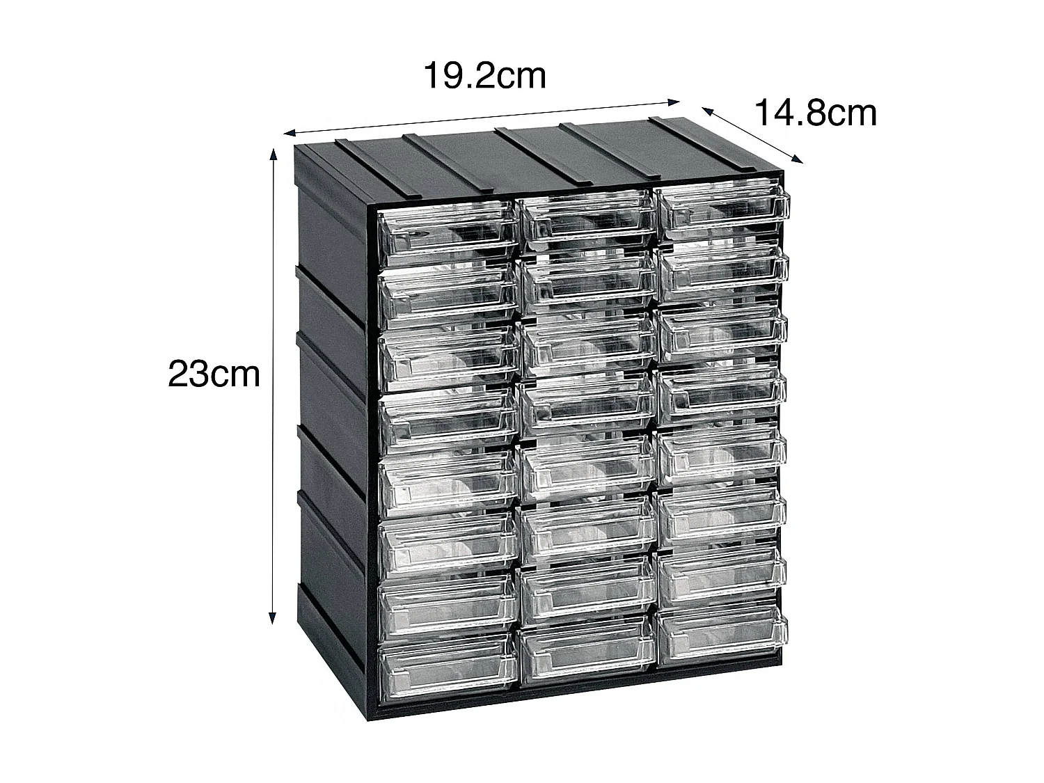 Dbertolin 2 Türen Mehrzweckschrank, Kleinteileschrank, Schrank für Werkzeugbehälter, 100 % Made in Italy, 19x15h23 cm, Anthrazit, 24 Schubladen