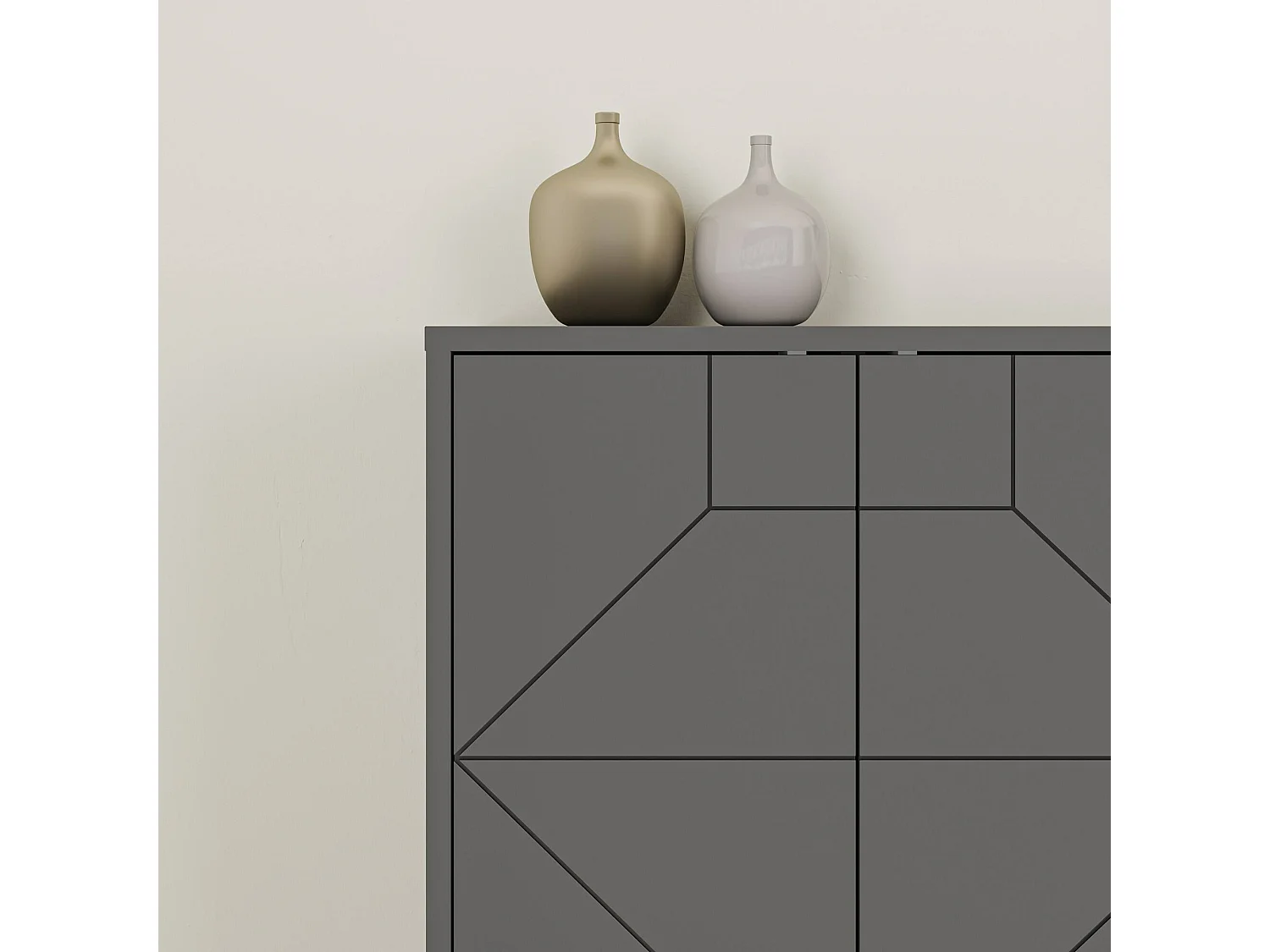 Buffet Dmoscardin, Buffet du salon, Commode de salon, Garde-manger de cuisine, 184x35 h77 cm, Anthracite