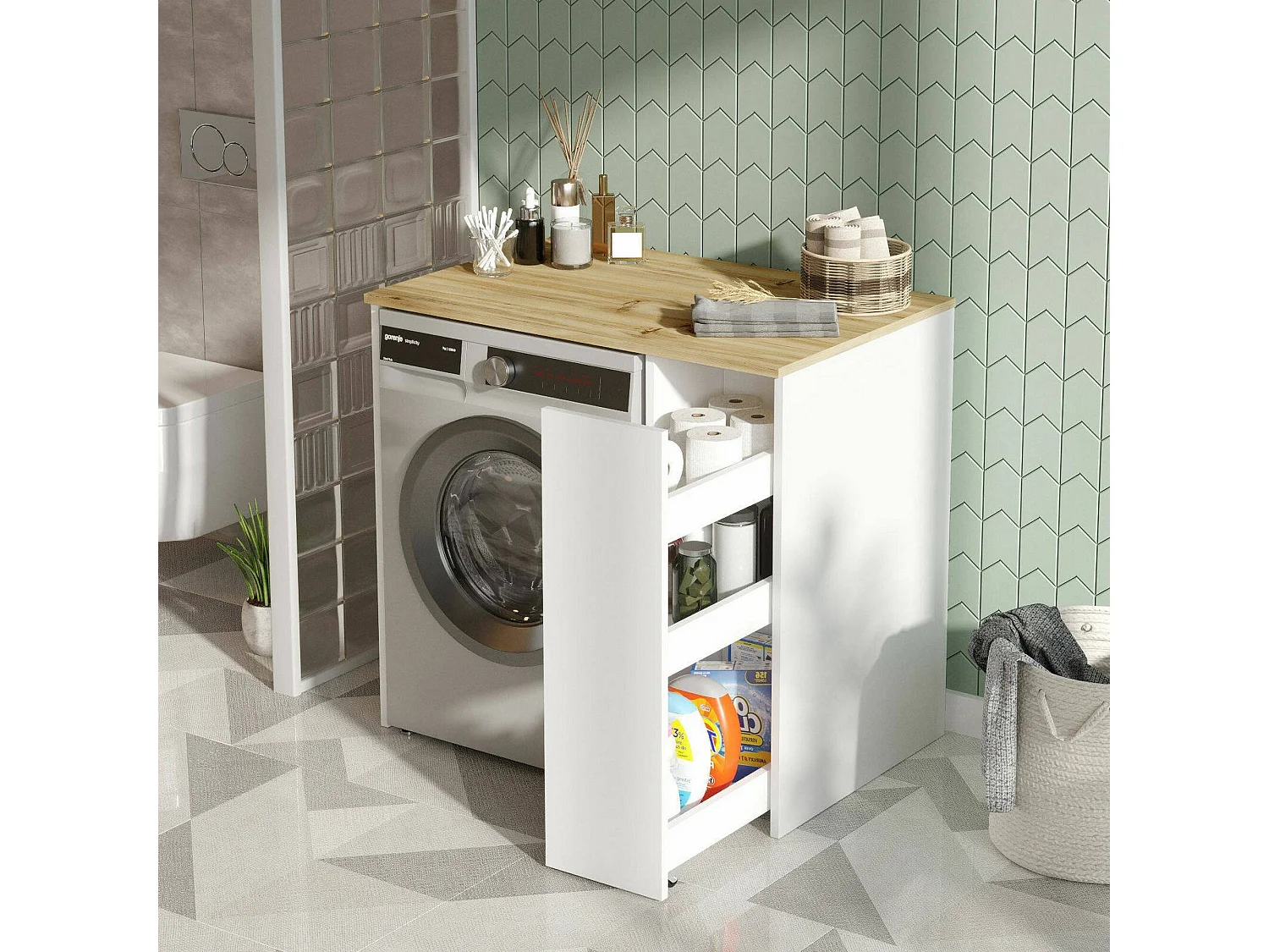 Grande armoire polyvalente Dpolengh, Meubles multifonctionnels, Casier à chaussures, Support à chaussures pour armoire, 94x60h88 cm, Noyer et Blanc