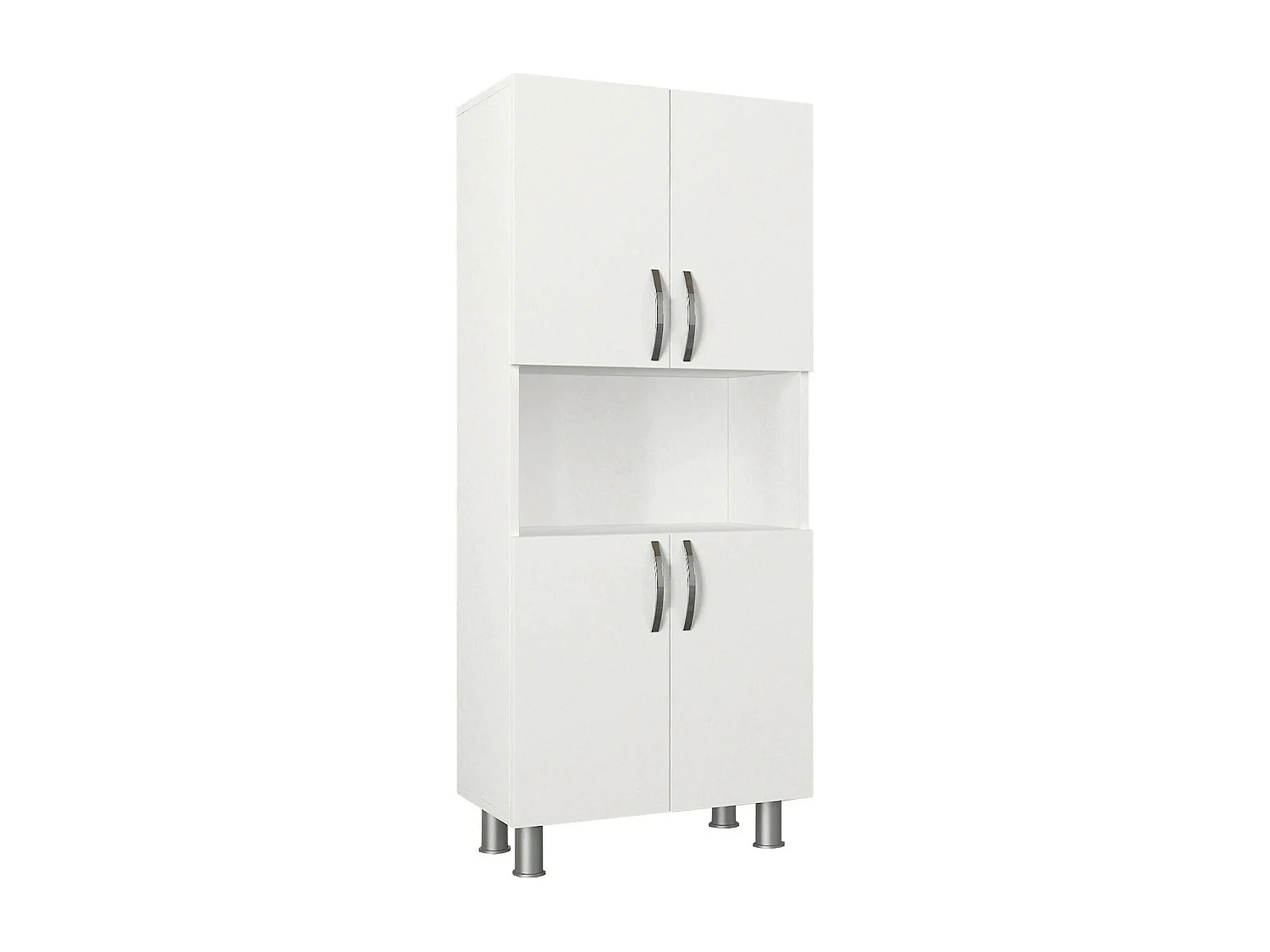 Grande armoire polyvalente Dgrazian, Meubles multifonctionnels, Casier à chaussures, Support à chaussures pour armoire, 60x30h140 cm, Blanc